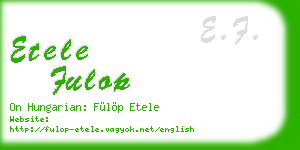 etele fulop business card